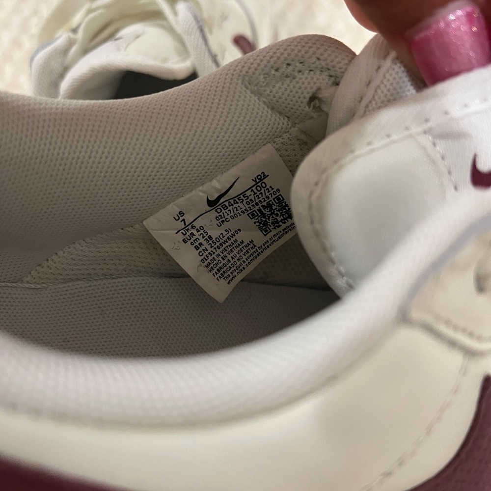 Nike Air Force 1s. Cream and burgundy color way. In amazing condition. - Picture 5 of 5